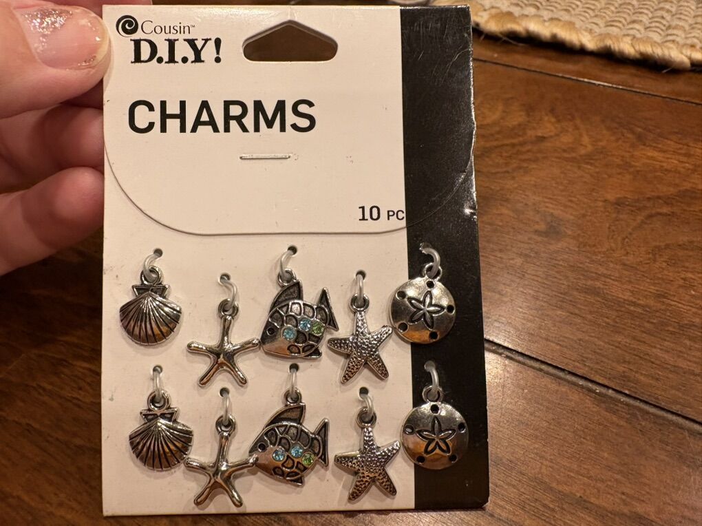 10 New Silver Tone Ocean Marine Life Charms