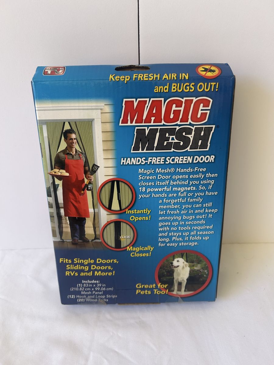 Magic Mesh Hands-Free Screen Door - New & Improved with 30% Stronger Magnets - Fits Single, Sliding Doors