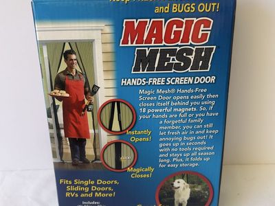 Magic Mesh Hands-Free Screen Door - New & Improved with 30% Stronger Magnets - Fits Single, Sliding Doors