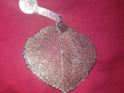 Real Sterling Silver Leaf Aspen Leaf Fine Silver Pendant / Ornament