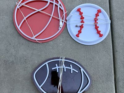 LED Neon Sports Signs Set - Basketball, Baseball, and Football
