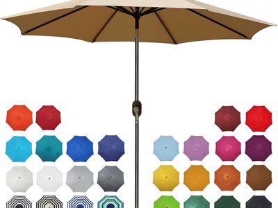 Blissun 9' Outdoor Patio Umbrella with Tilt Crank