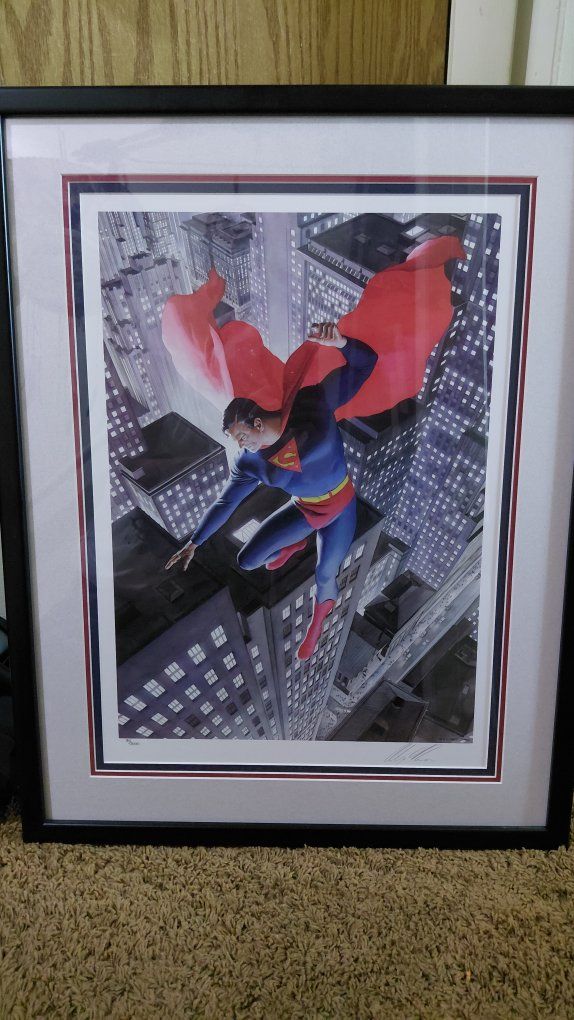 Superman: Twentieth Century Framed Lithograph by Alex Ross – Signed & Numbered #95/350 (With COA)