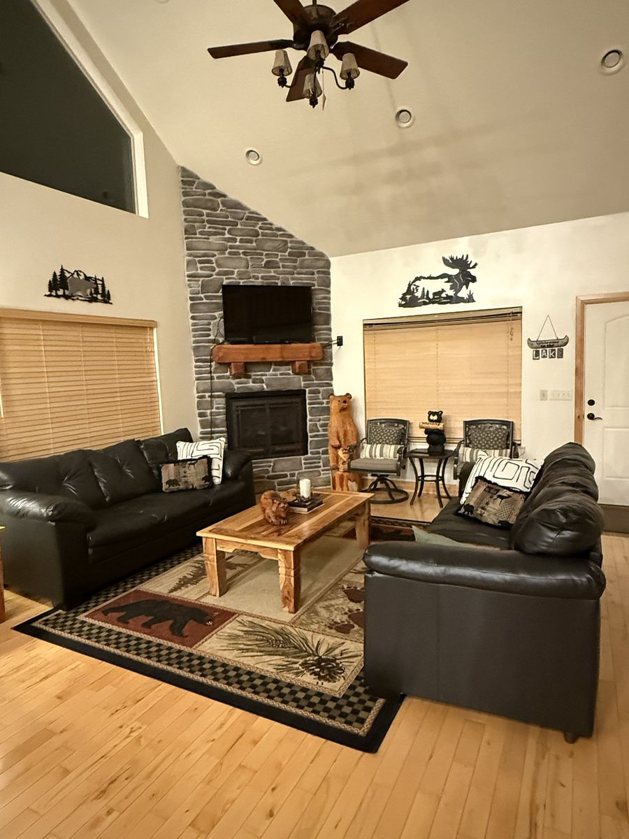 Black Faux Leather Couches