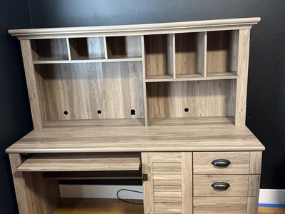 Spacious Light Oak Desk
