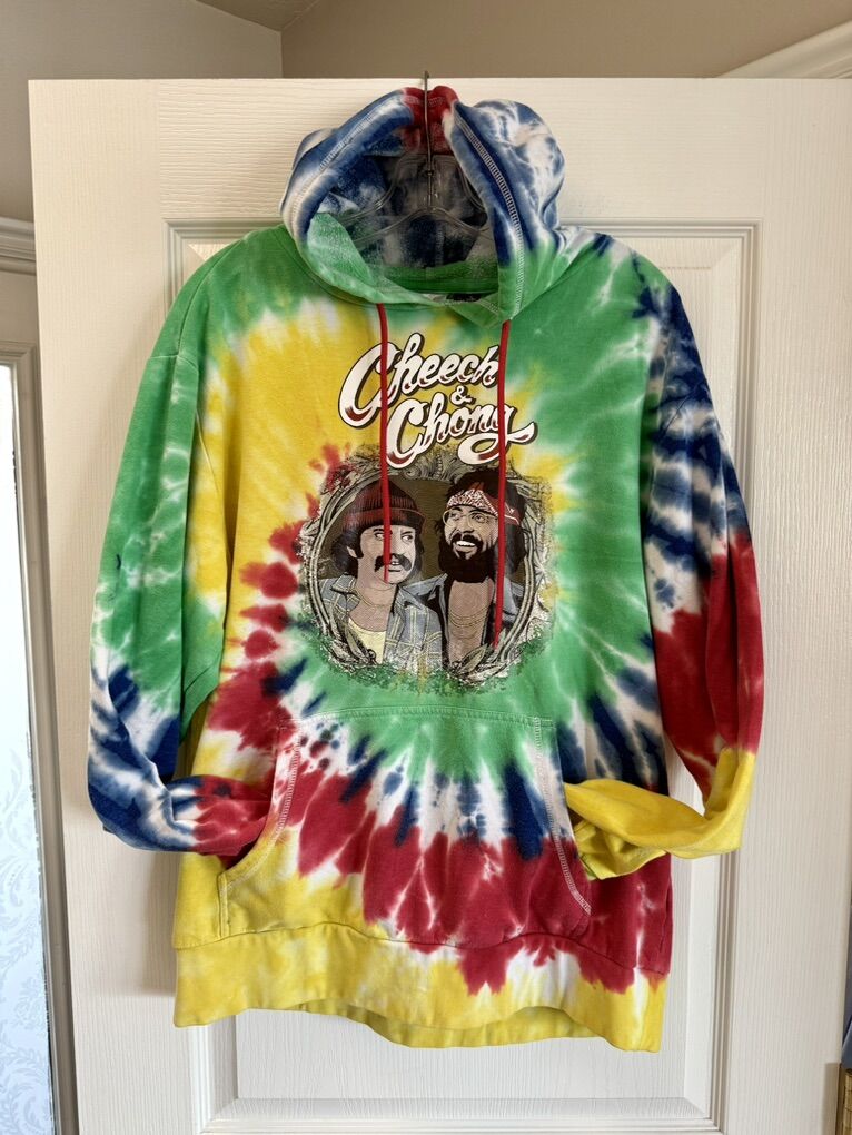 Mens Medium Cheech & Chong Tie Dye Hoodie