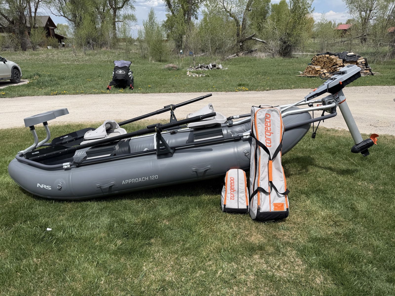 NRS Approach 120 Fishing Raft with Torqeedo 3HP Electric Outboard