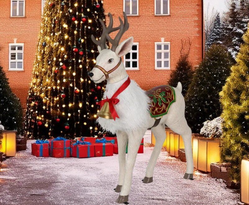 Holiday Living 4.25-ft LED White Reindeer Animatro