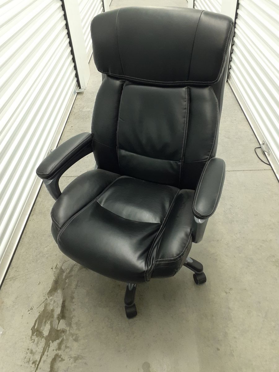 Black Faux Leather Office Chair