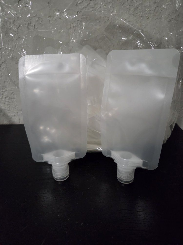 Unbranded 100ml Empty Clear Spout Pouches, Refillable Liquid Drink Bags - 33 Count