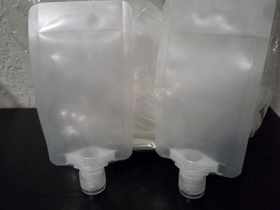 Unbranded 100ml Empty Clear Spout Pouches, Refillable Liquid Drink Bags - 33 Count