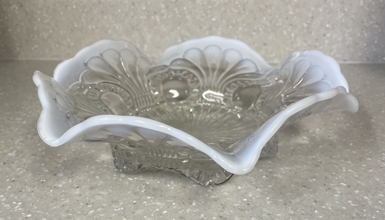 Vintage Opalescent Glass Bowl