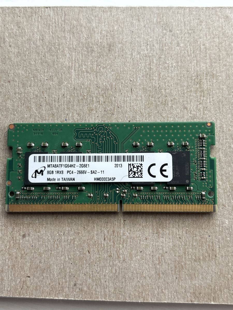 Micron 8GB DDR4 2666MHz SODIMM Laptop RAM (MTA8ATF1G64HZ-2G6E1)