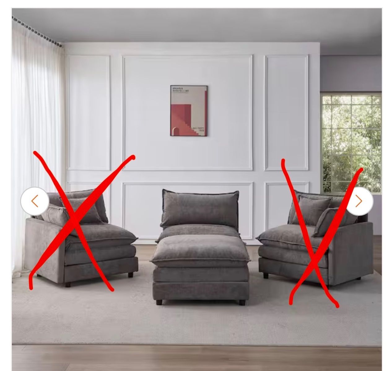 Cozy Gray Velvet Chaise Lounge Chair with Ottoman - Comfortable Seating Solution