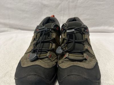 Keen youth size 2 olive/black with red trim waterproof hiking shoes