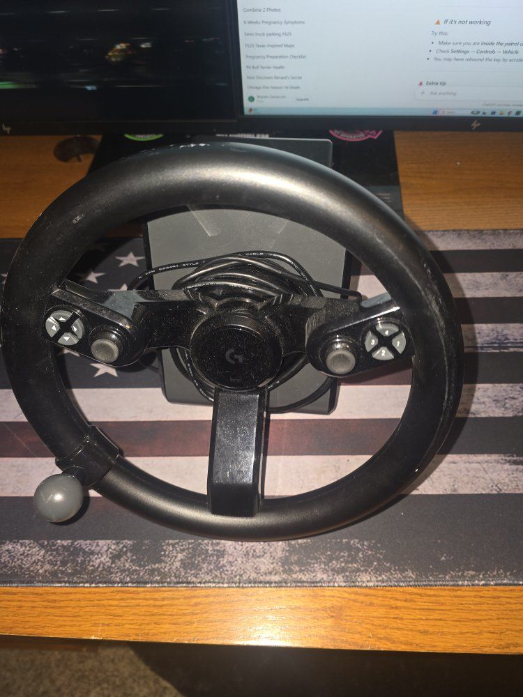 Logitech G Saitek Farm Sim Controller Heavy Equipment Wheel Pedals Side Panel
