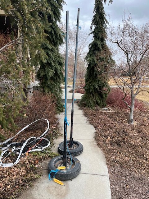 Volleyball net and poles