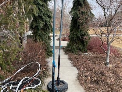 Volleyball net and poles