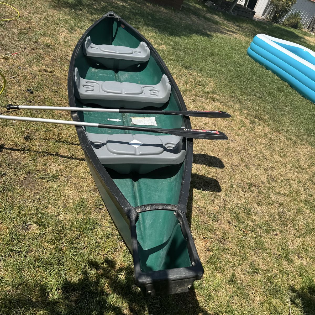 Sun Dolphin Mackinaw 14ft 3-Person Canoe with Paddles