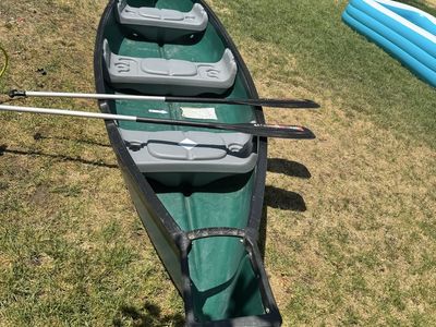 Sun Dolphin Mackinaw 14ft 3-Person Canoe with Paddles