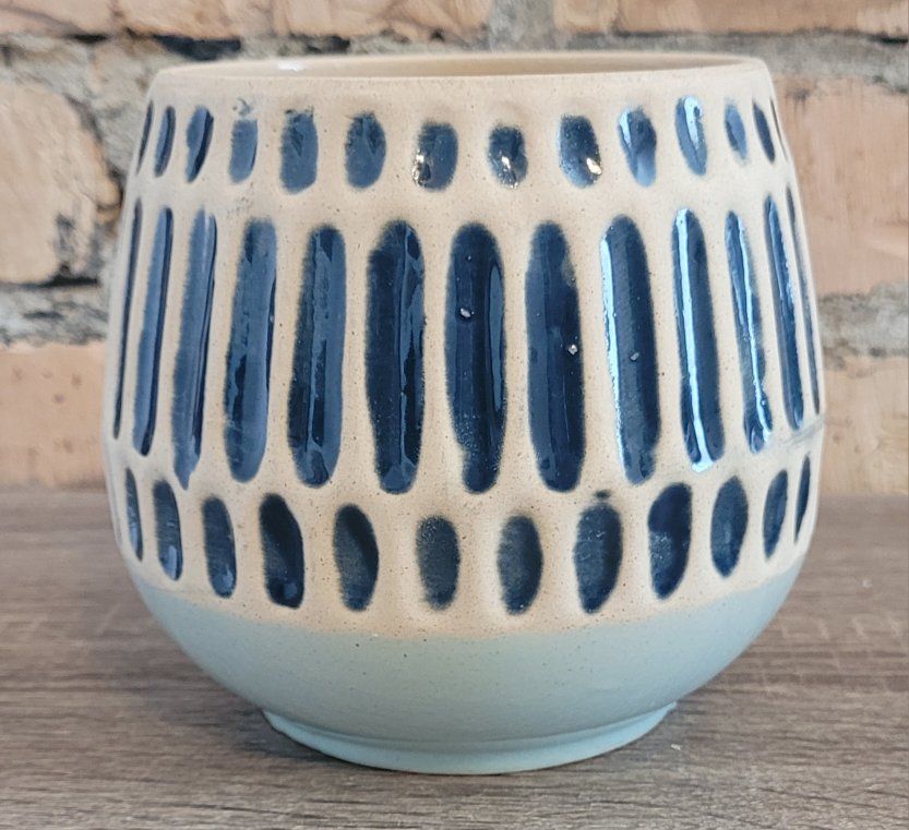 Hand-painted ceramic pot