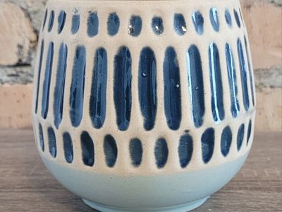 Hand-painted ceramic pot