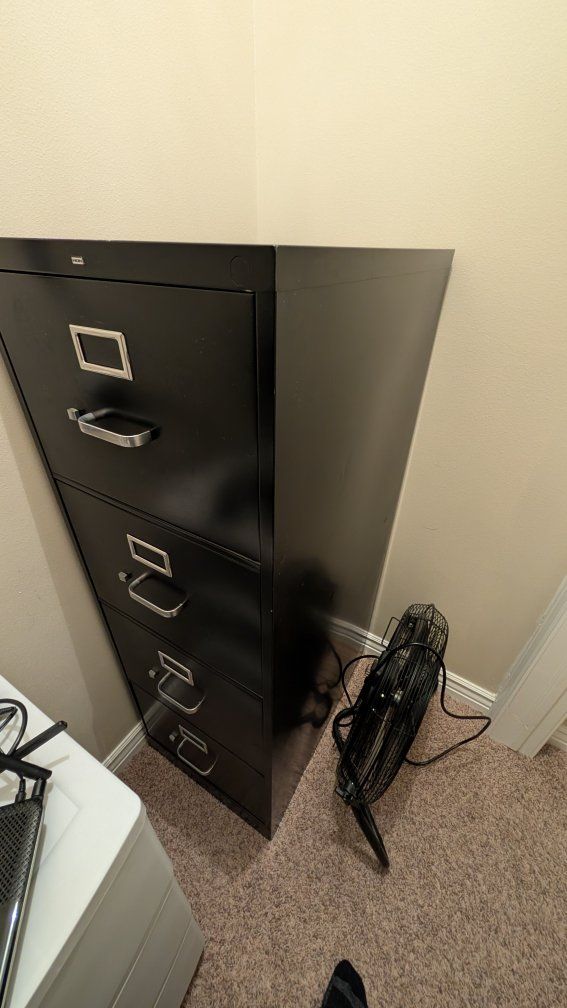 HON Black 4-Drawer Metal File Cabinet