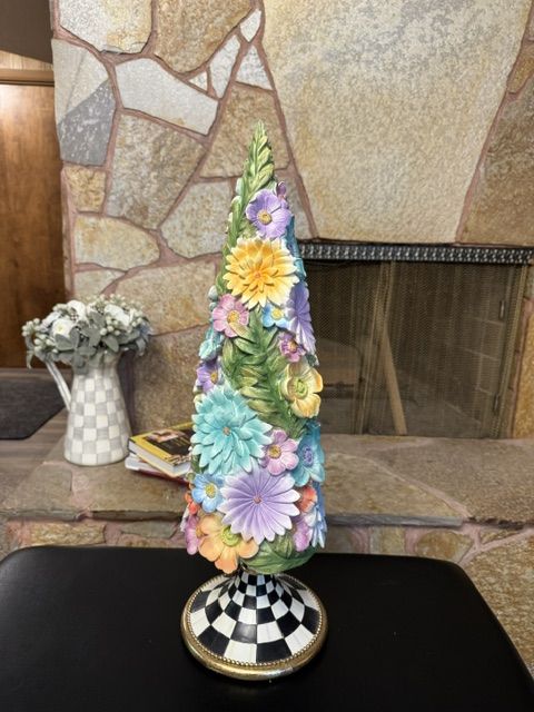 MacKenzie-Childs Courtly Check Country Stroll Tabletop 24" Tall Tree  No Box
