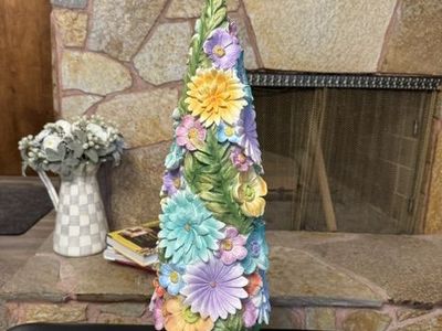 MacKenzie-Childs Courtly Check Country Stroll Tabletop 24" Tall Tree No Box