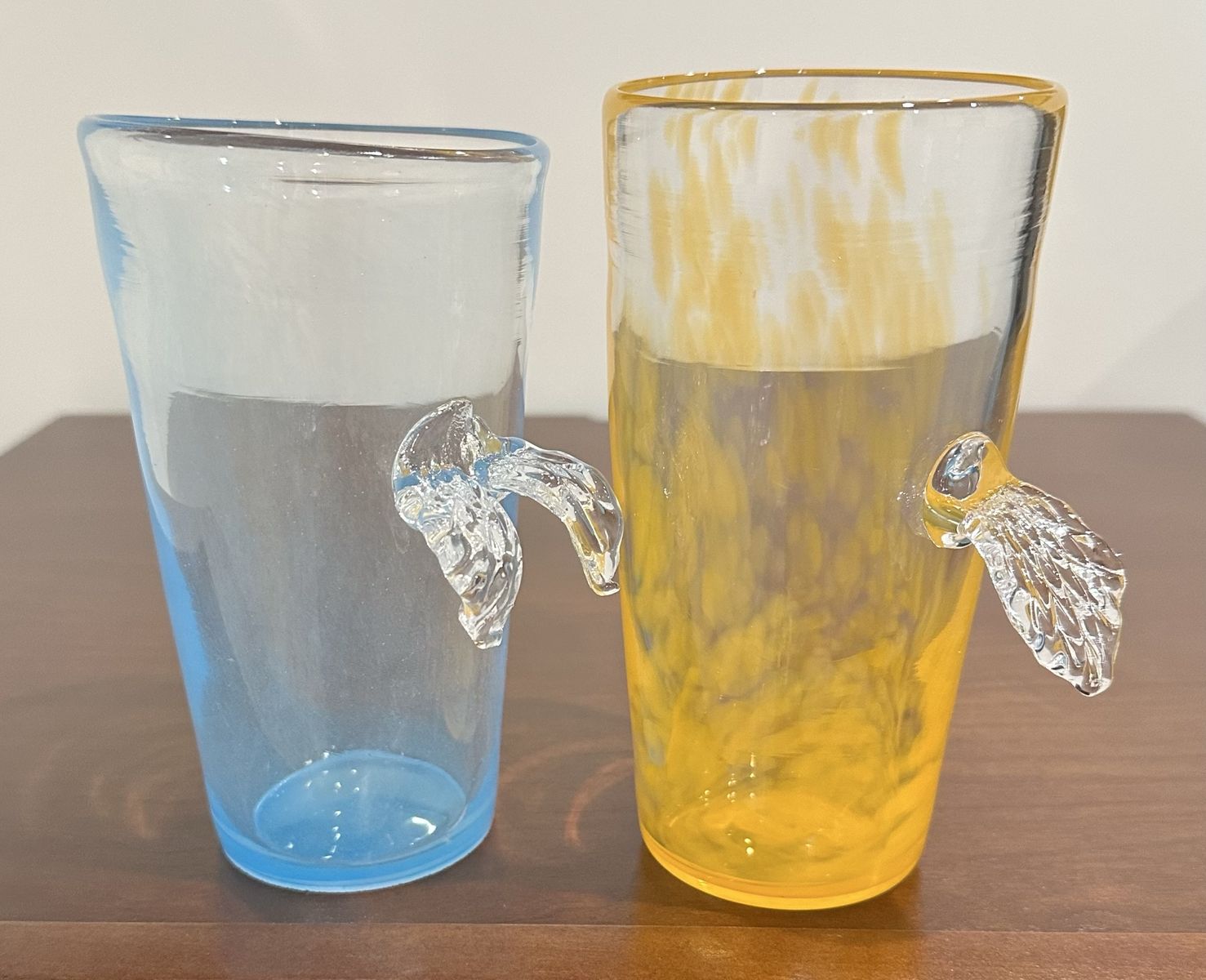 Signed Robert Burch Hand-Blown Studio Art Glass Tumblers (Pair) – RB 2018 – One-of-a-Kind