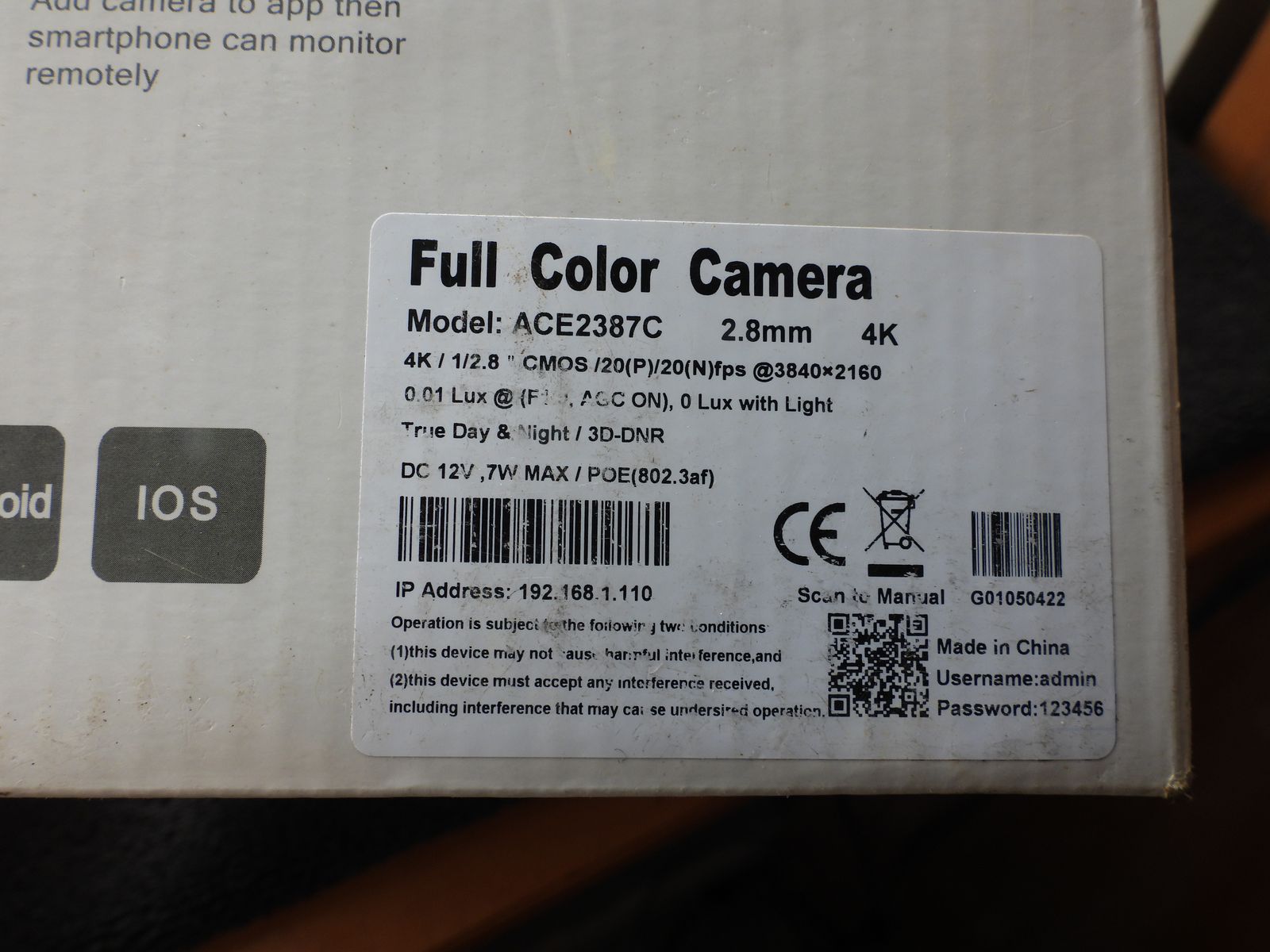 NEW ! HD POE Full Color Camera