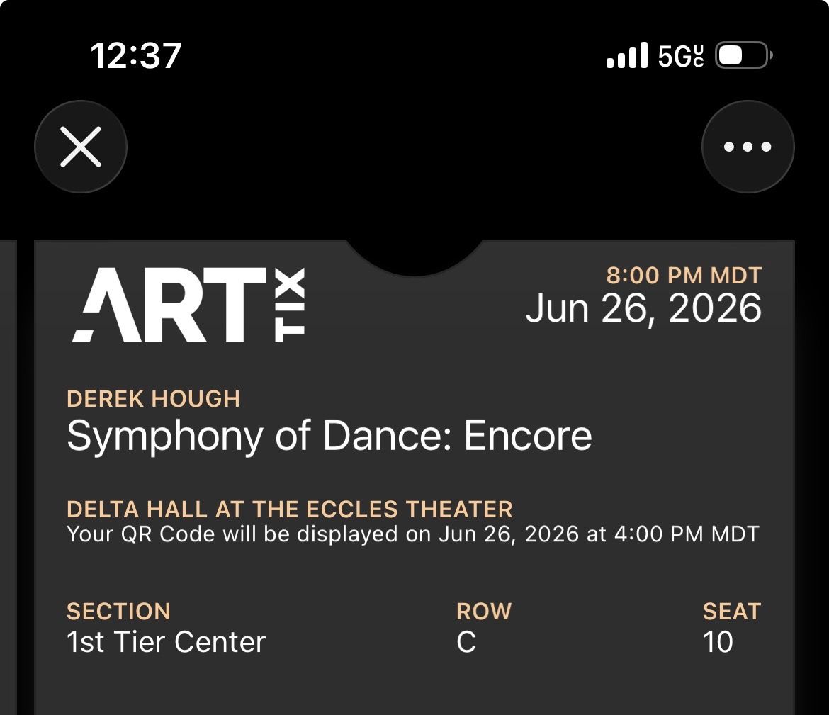 Derek Hough World of Dance 3 tickets Eccles