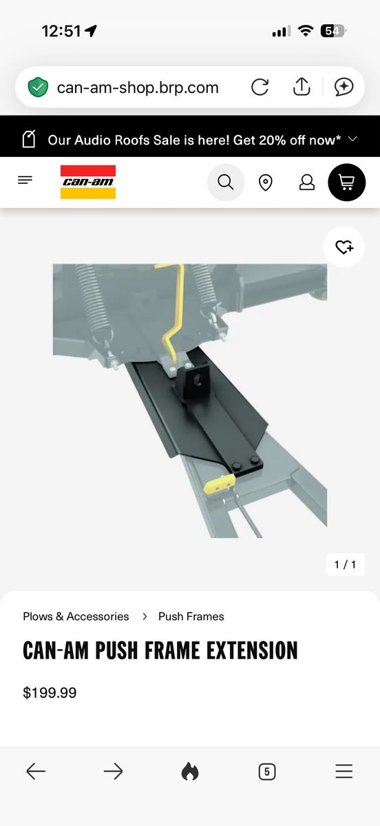 BRP Plow Push Frame Extension