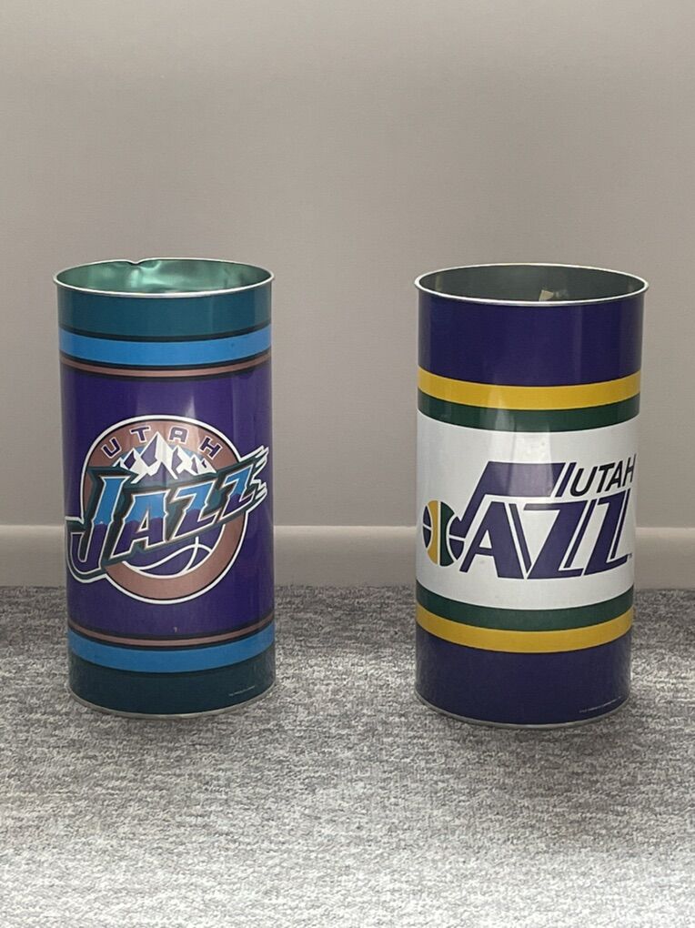 Large Utah Jazz Garbage Cans