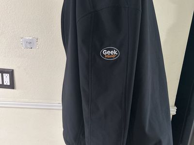 Geek Squad Embroidered Black Softshell Zip-Up Jacket Size Medium
