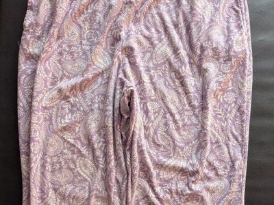 Adonna Sleepwear Purple Paisley Fleece Pajama Pants XXL