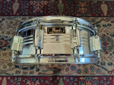 Vintage 1970s Pearl Model B4514 Chrome Over Brass Snare Drum 5 x 14 Stewart Copeland