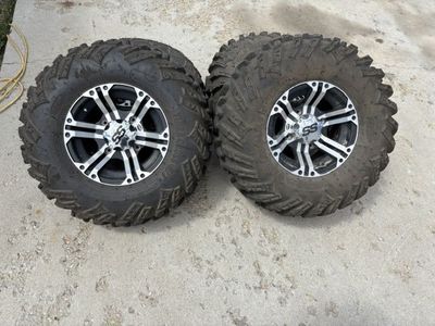 Set of ATV tires with rims