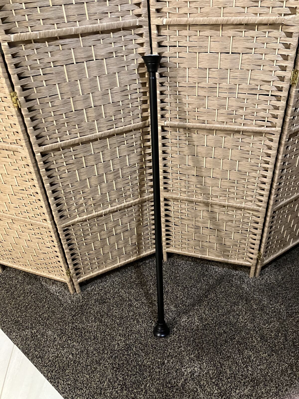 Black Adjustable Tension Curtain Rod
