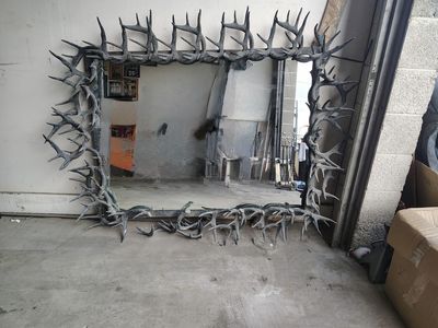 Unique Antler/Horn Wall Mirror - Rustic, Western, Lodge Decor - Large Decorative Piece Metal Antlers