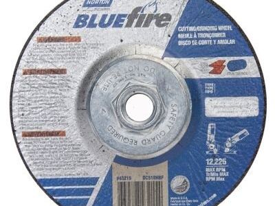Norton 66252843215 Bluefire Type 27 Depressed Center Wheel, 5 In X 1/8 X 5/8-11, 24 Grit, Zirconia Alumina
