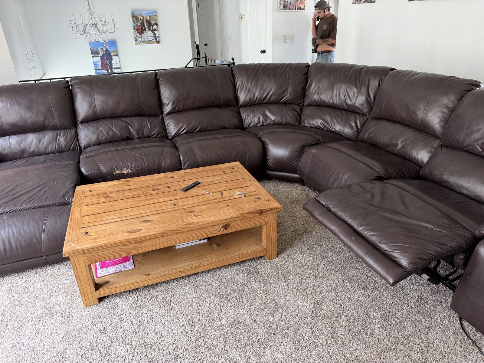 Large brown sectional