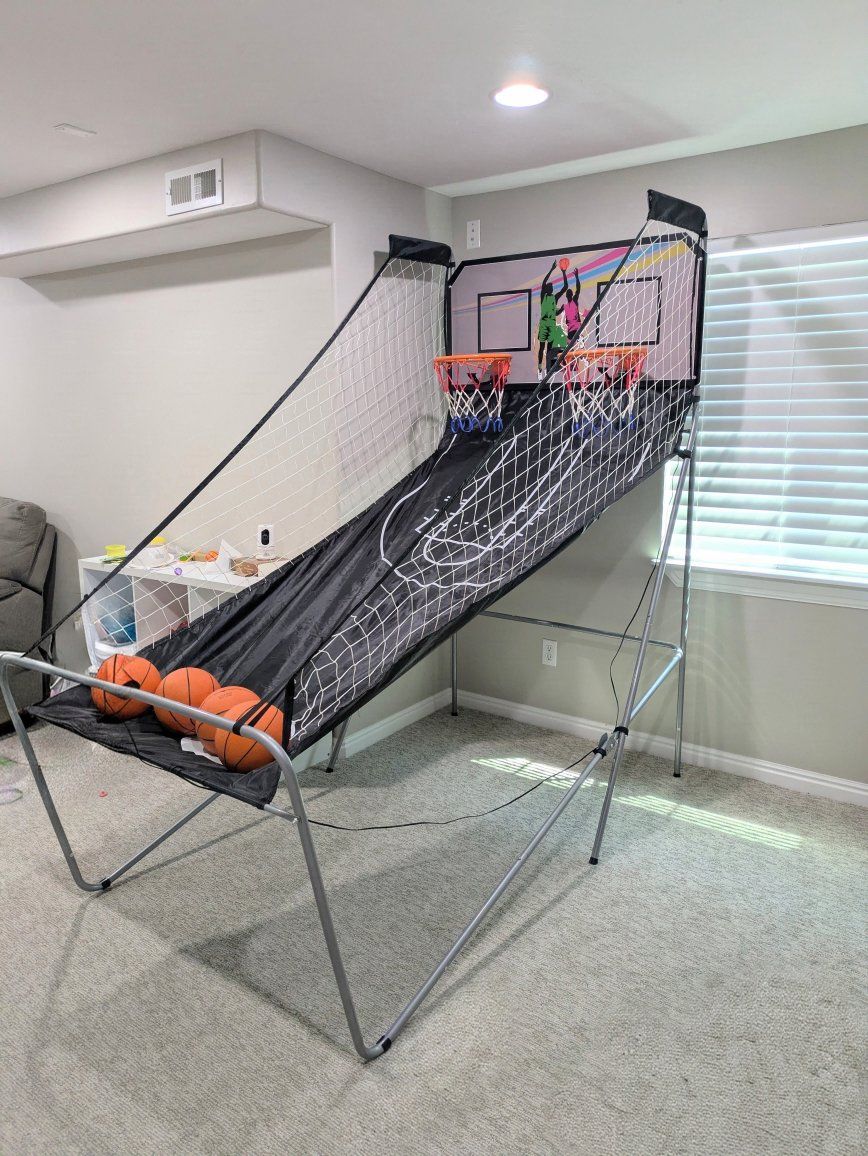 Dual Shot Arcade Basketball Game Arcade Game with 4 Mini Basketballs