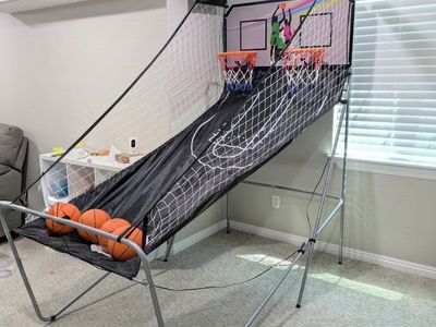 Dual Shot Arcade Basketball Game Arcade Game with 4 Mini Basketballs