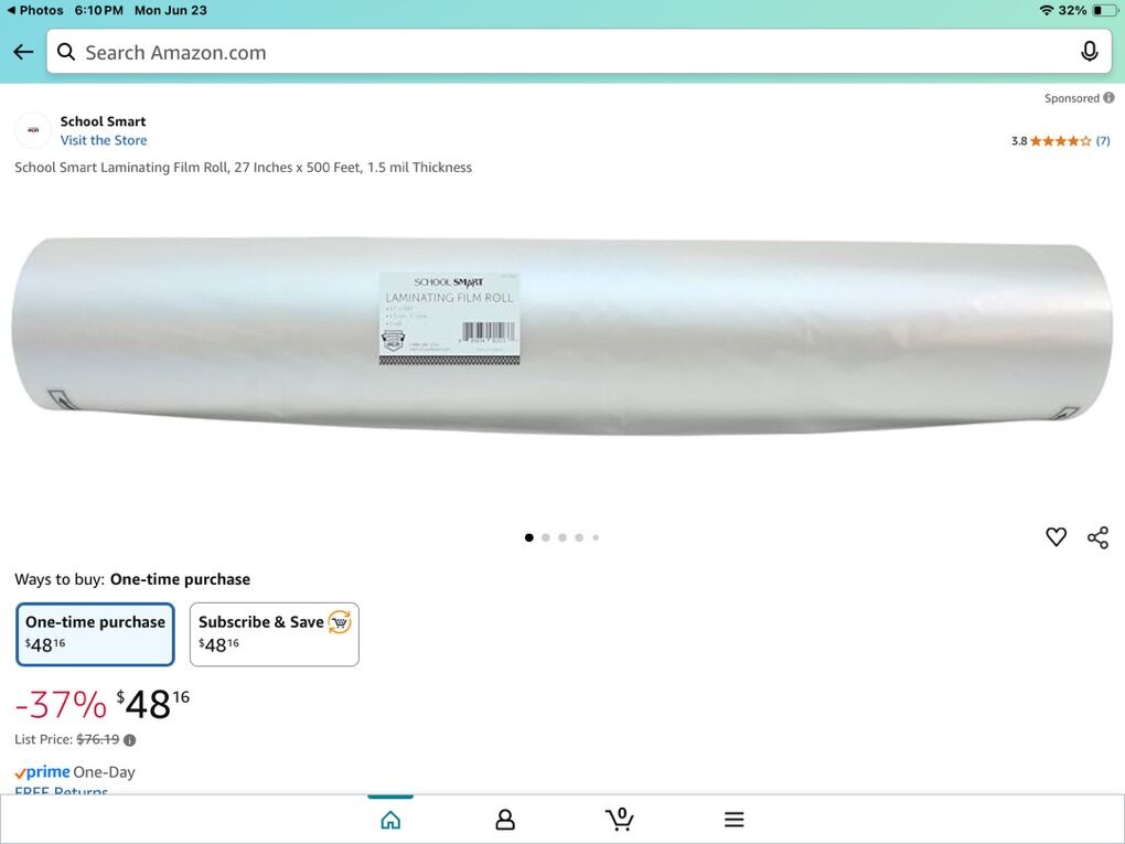 School Smart Laminating Film 27 X 500'