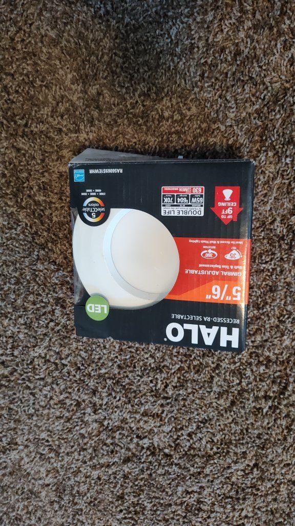 2 LED flat ceiling can lights 5" 6" multi color white set of 2 - new in box