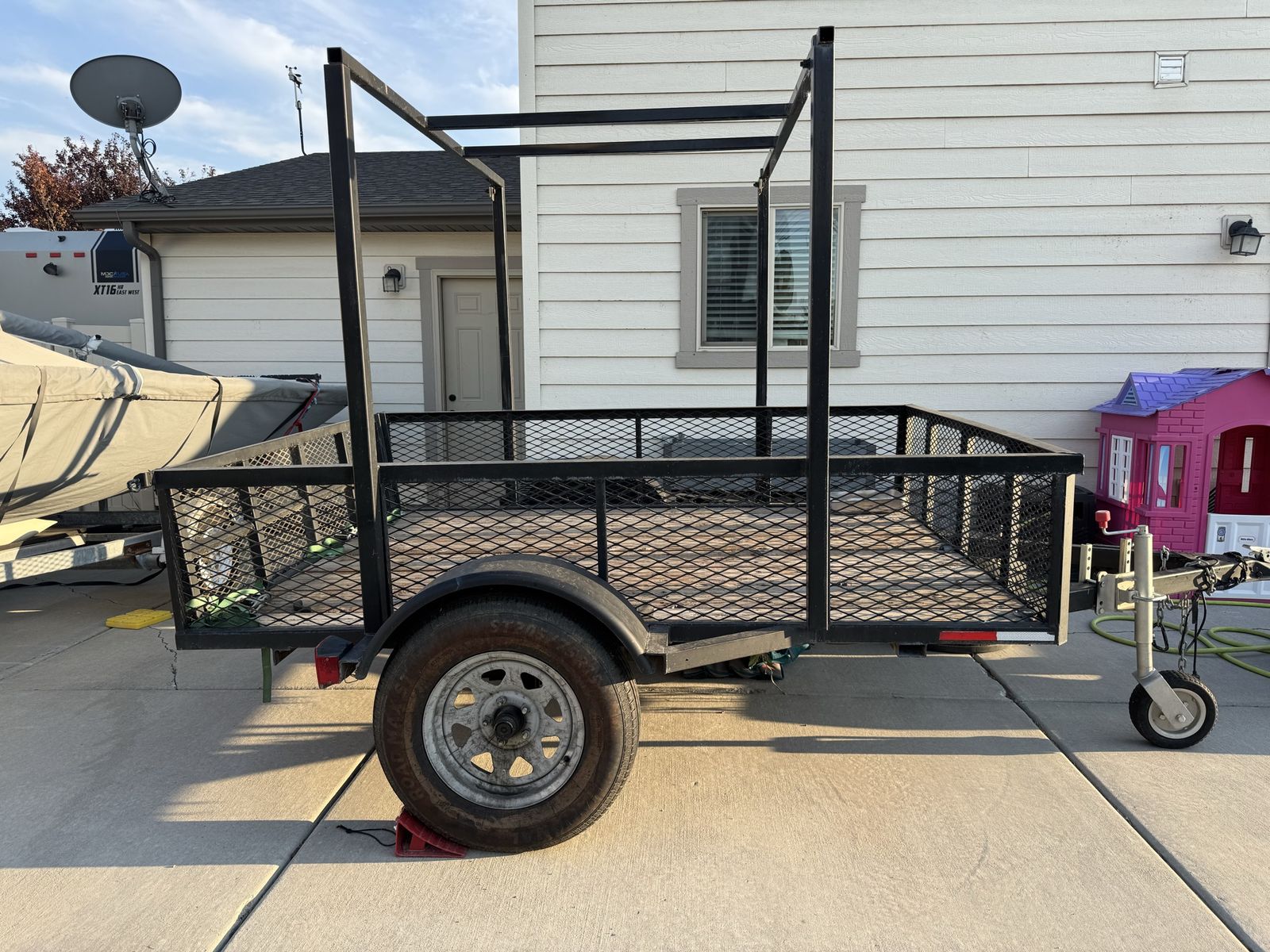 6x8 utility trailer with rack