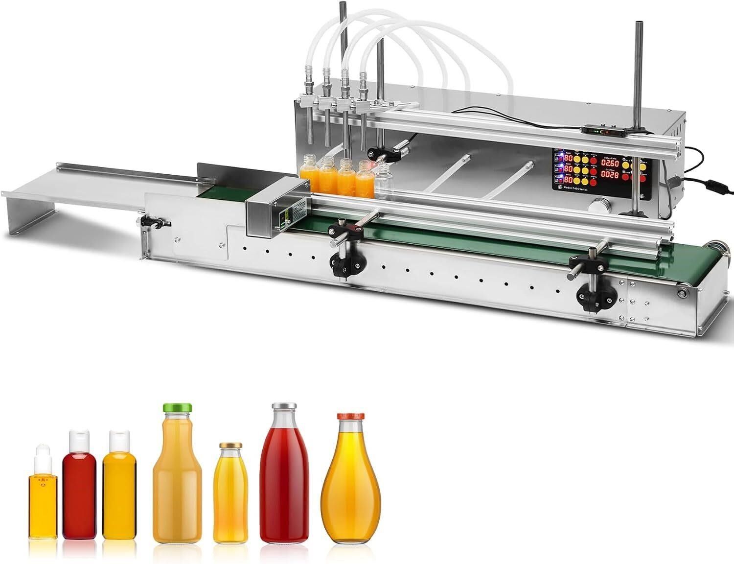 4-Nozzle Automatic Liquid Filling Machine Line 1-30 Ounce Bottle Filling Machine (New)