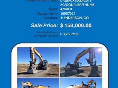 Excacator CX350D 2019 AC/ coupler w thumb 4960 hrs in Colorado