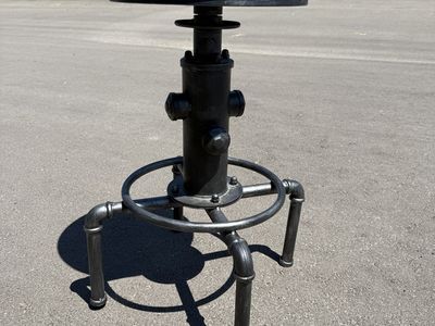4-Industrial Swivel Bar Stool with Wood Top Pipe Metal Legs